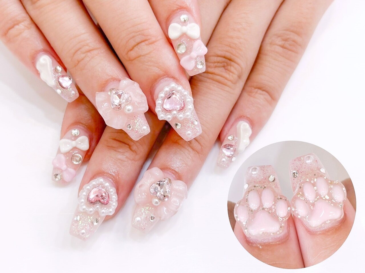 3dネイルパーツ リボン ピンク