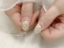 サンタクマちゃんネイル