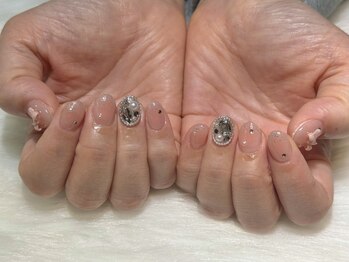 フラット(FLAT)/チーク×埋め尽くしデザイン