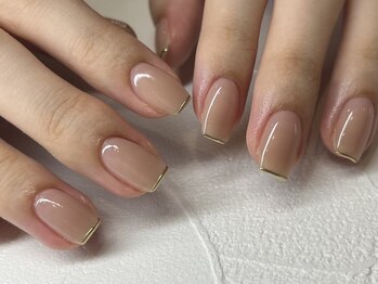 ヌーディー先端ミラーネイル