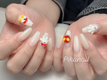 ピカネイル 上野 御徒町(Pika Nail)/ラメxワンカラーxホワイトx夏
