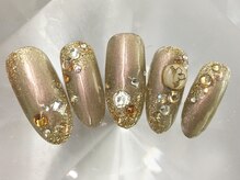 ラリュールネイル(L'Allure nail)/ゴールドスワロフスキー￥9200