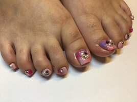 縦グラデーションフットネイル