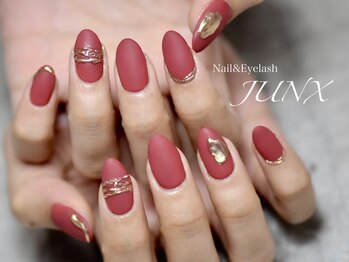 マットなレッド ミラーネイル Pg ネイルスペース ジュンクス 神戸三宮店 Nail Space Junx のフォトギャラリー ホットペッパービューティー