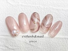 エストラッシュアンドネイル 銀座店(est lash&nail)/ベージュプッチ柄ネイル