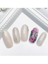 ネイルファクトリー 横浜ベイクォーター店/フラワーデザイン　￥9000