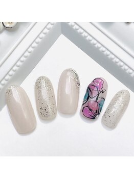 ネイルファクトリー 横浜ベイクォーター店/フラワーデザイン ¥9000