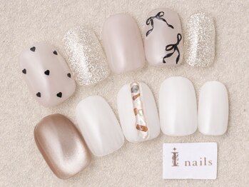 アイネイルズ 三宮店(I nails)の写真/初回オフ込★シンプルコース¥6500♪シンプルだけどトレンド感も♪日常使いもお呼ばれネイルも☆［三宮］