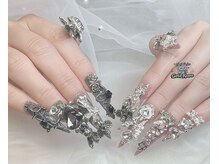 ゴテかわ(GOTE KAWA)/スーパーロング、キラキラネイル