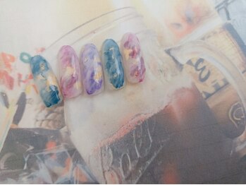 ネイルサロン&スクール ジーナ(GINA)/金箔マーブルネイル