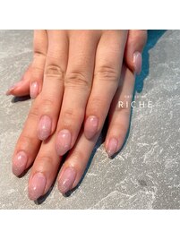 ラメのピンクカラグラネイル！