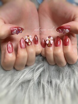 ピンクシュガーネイル(pink sugar nail)/キラキラ定額デザイン♪