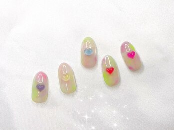 シェリーピンク(cherie pink)/ハートニュアンスネイル♪