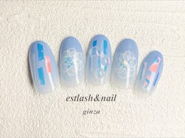 水彩フラワーネイル