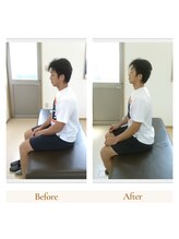 ストレッチヒーロー 倉敷中庄店/座り姿勢のビフォーアフター