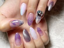 レディグリッター(Lady glitter)/雫&紫陽花&パープルラメグラデ