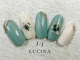 c-221 大人可愛い押し花ネイル