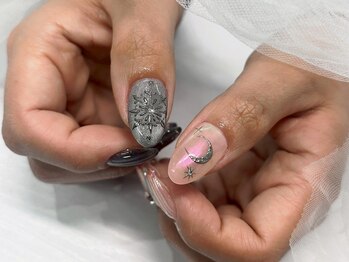 バタフライ 津田沼店(Butterfly)/手描き冬ネイル.・*