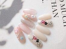 ネイルアンドアイラッシュスタジオ シュシュ(chouchou)/ホロネイル・ホロお花・春ネイル