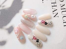 ホロネイル・ホロお花・春ネイル