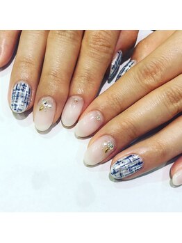 アース ネイルアイラッシュ 前橋店(EARTH Nail&Eyelash)/ツイードネイル￥8000