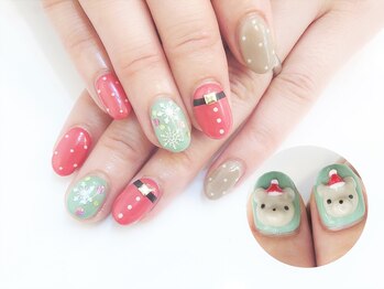 ネイルコレクション ベビーピンク(Baby Pink)/ジェル放題★3Dくまサンタ