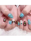 チョコミントネイル