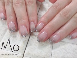 ラメグラデ＋メタリックライン