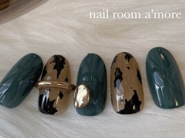 アニマル柄冬ネイル