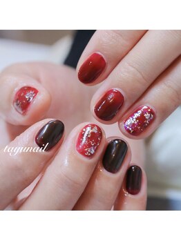 たゆ ネイル(たゆnail)/赤べっ甲ネイル♪