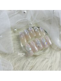 夏色ラメのワンホンネイル