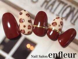 バイカラー☆レオパード柄ネイル