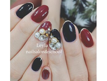 No244　ネイビー×ボルドー