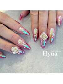 エアーグラデ×パールパウダー