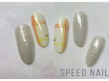 スピードネイル アンド アイ 宮交シティ店/#207【チェック柄×シンプル】