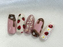 ディーネイル 池袋(D-nail)/【山下】クマ×いちごネイル
