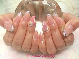 ★ラメフレンチ＆２色フラワー★