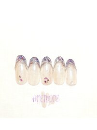 ガラスフレンチネイル☆