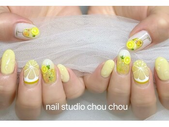 ネイルアンドアイラッシュスタジオ シュシュ(chouchou)/レモンスカッシュフルーツネイル