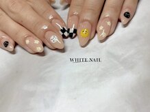 ホワイトネイル(WHITE NAIL)/持ち込み/手書き/パラジェル