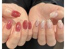 ピンクネイル/ドットネイル
