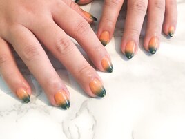 【ハンド】2色グラデ×ビジュー