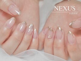 ラメフレンチのキラキラネイル