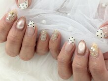 ディーネイル 池袋(D-nail)/【森】春色 フレンチネイル