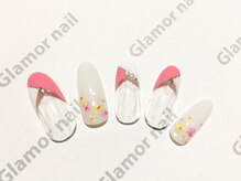 グラマーネイル(Glamor nail)/★定額¥7800!押し花×フレンチ