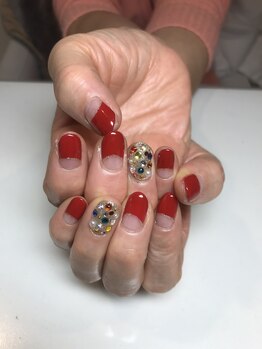 キュアネイル 京成津田沼店(Cure Nail)/赤フレンチ
