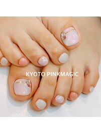 大理石風フットネイル