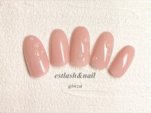 エストラッシュアンドネイル 銀座店(est lash&nail)/ベージュしずくネイル