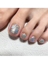 -FOOT-ギラギラフットネイル