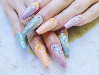 ネイルサロン ジェイ(Nail Salon J)/カラーフルミラーネイル